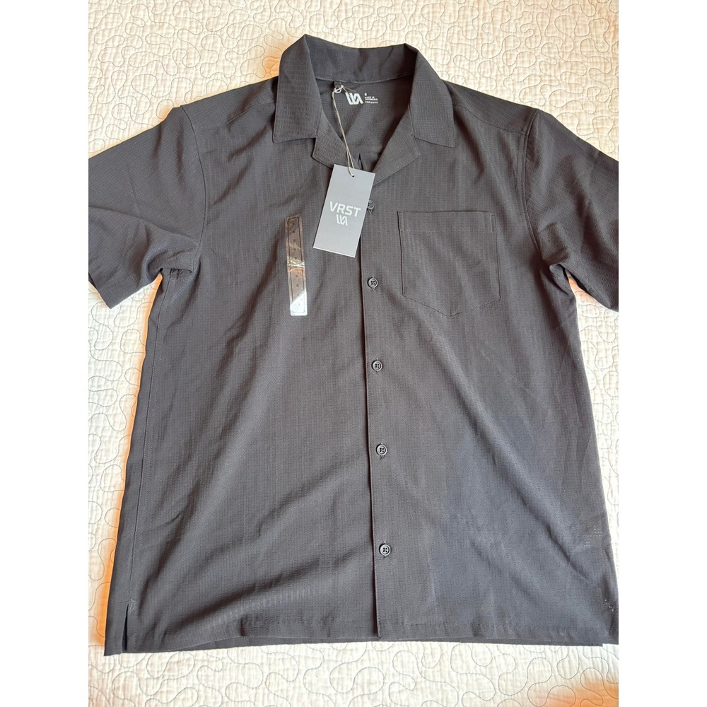 VRST‎ Mens Performance Resort Shirt Pure Black Size Small